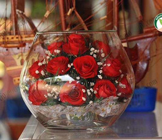 กุหลาบตัดดอก อบแห้งในโหลแก้ว