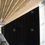 5.ตัวอย่างการติดตั้งคูลลิ่งแพคชนิดเคลือบดำ (CeLPad Black+) ในโรงเรือนระบบ Evap