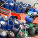 ปลาขึ้นจากเรือชาวประมง